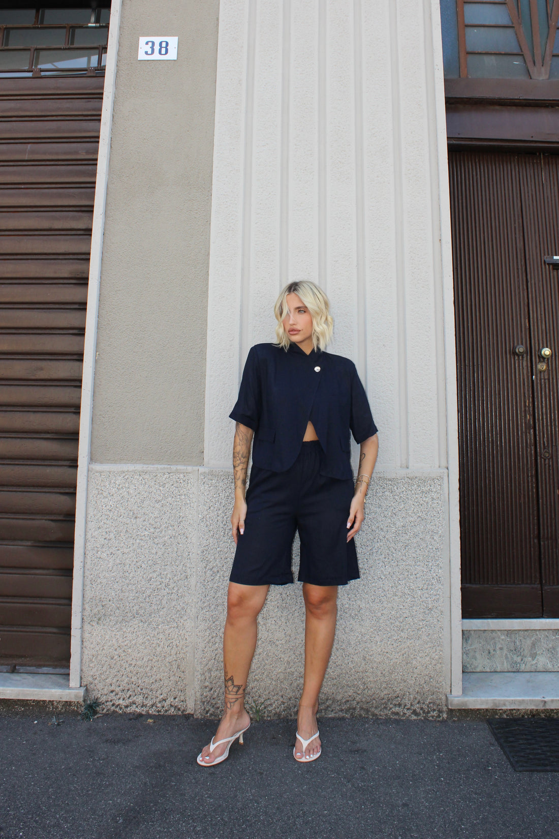 Coordinato esme corto blu