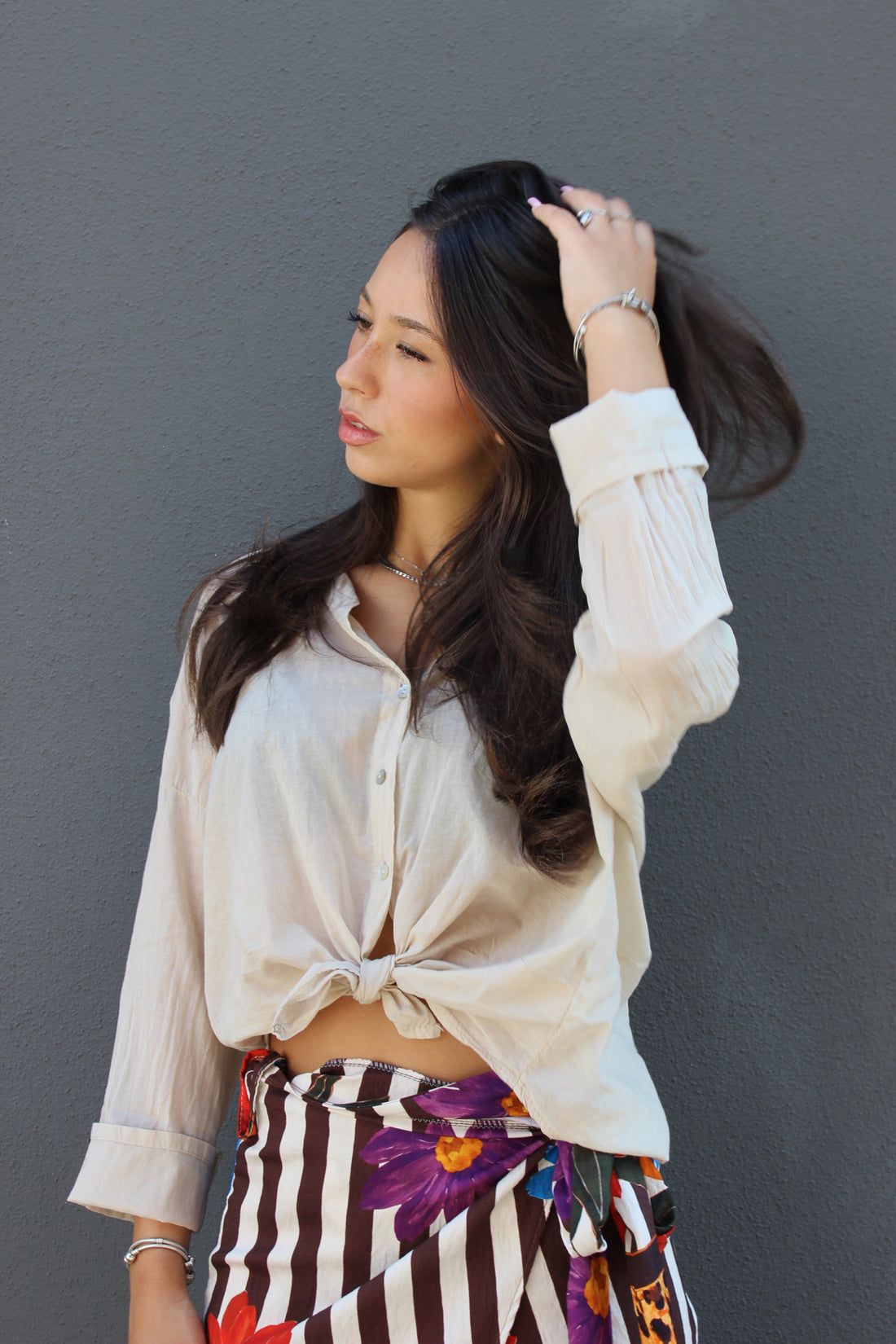 Camicia 100% cotone panna
