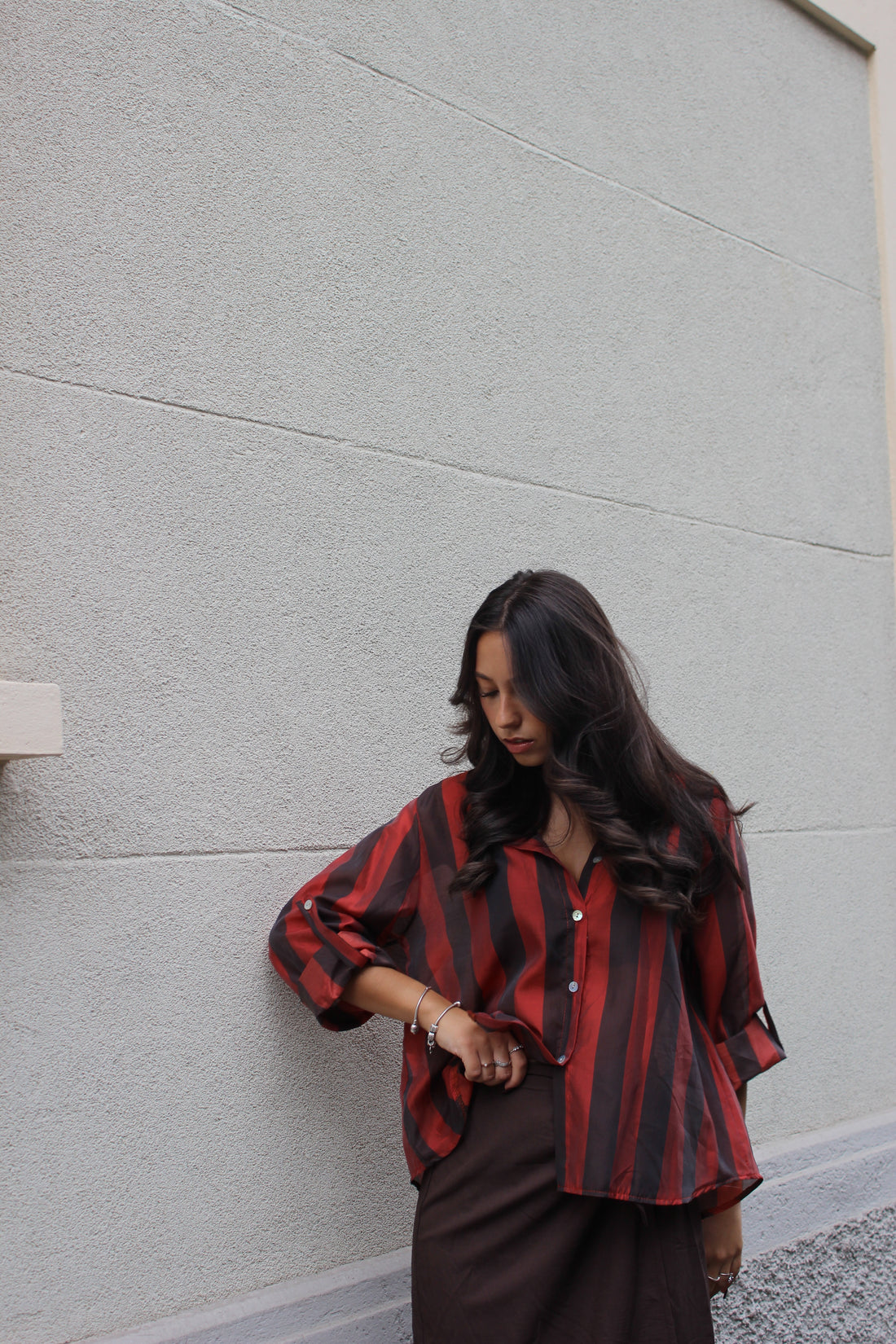 Camicia lines cioccolato