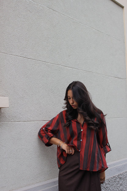 Camicia lines cioccolato