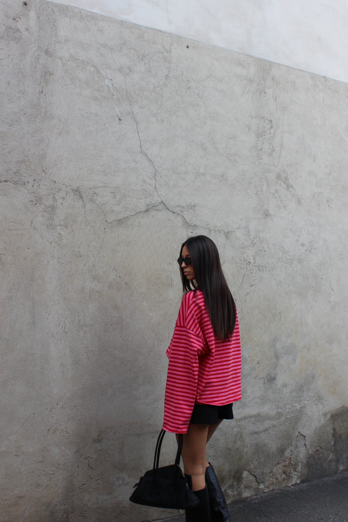 Maglia striped rosa