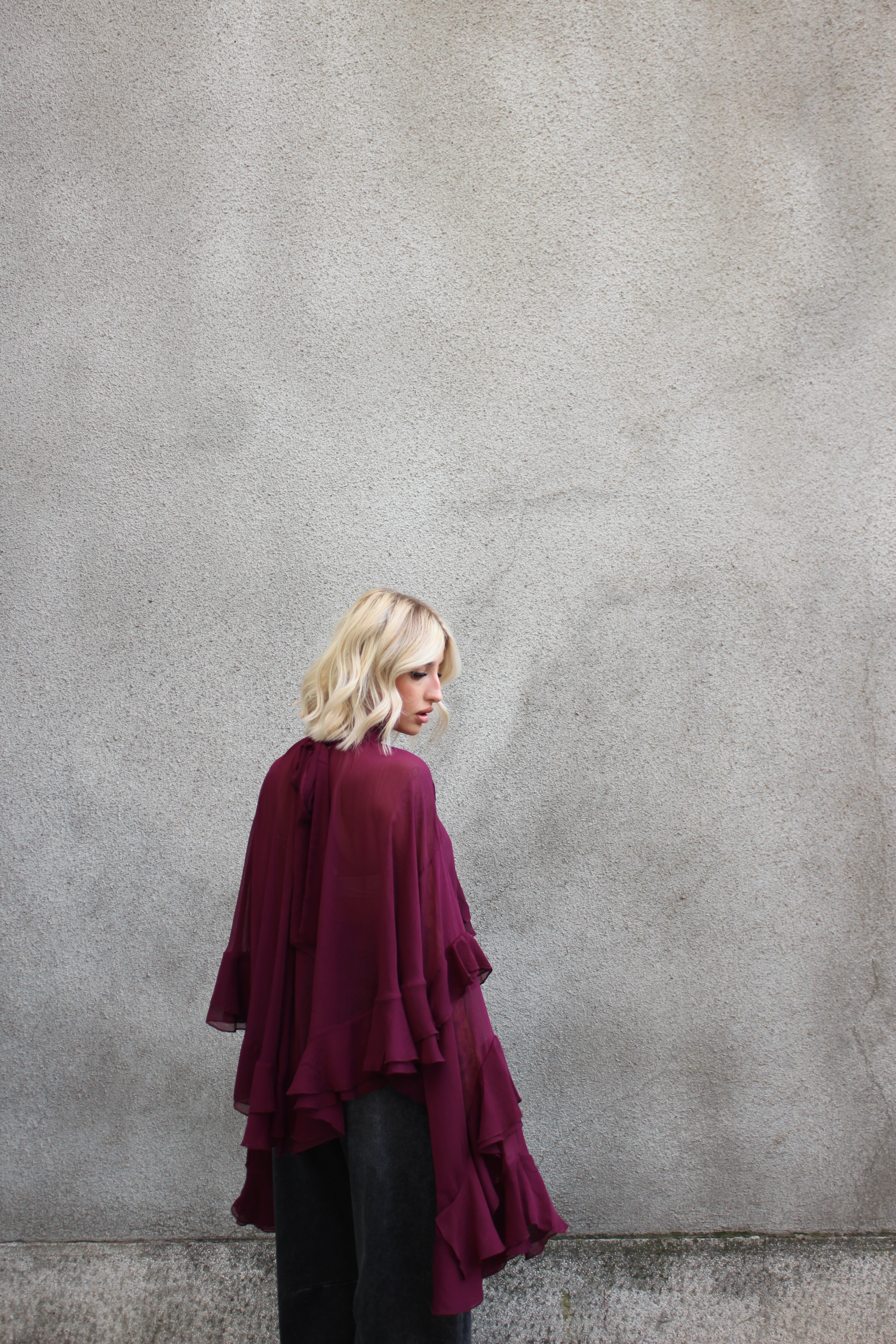 Blusa Voilè Bordeaux