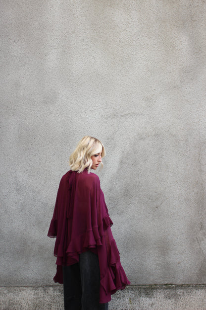 Blusa Voilè Bordeaux