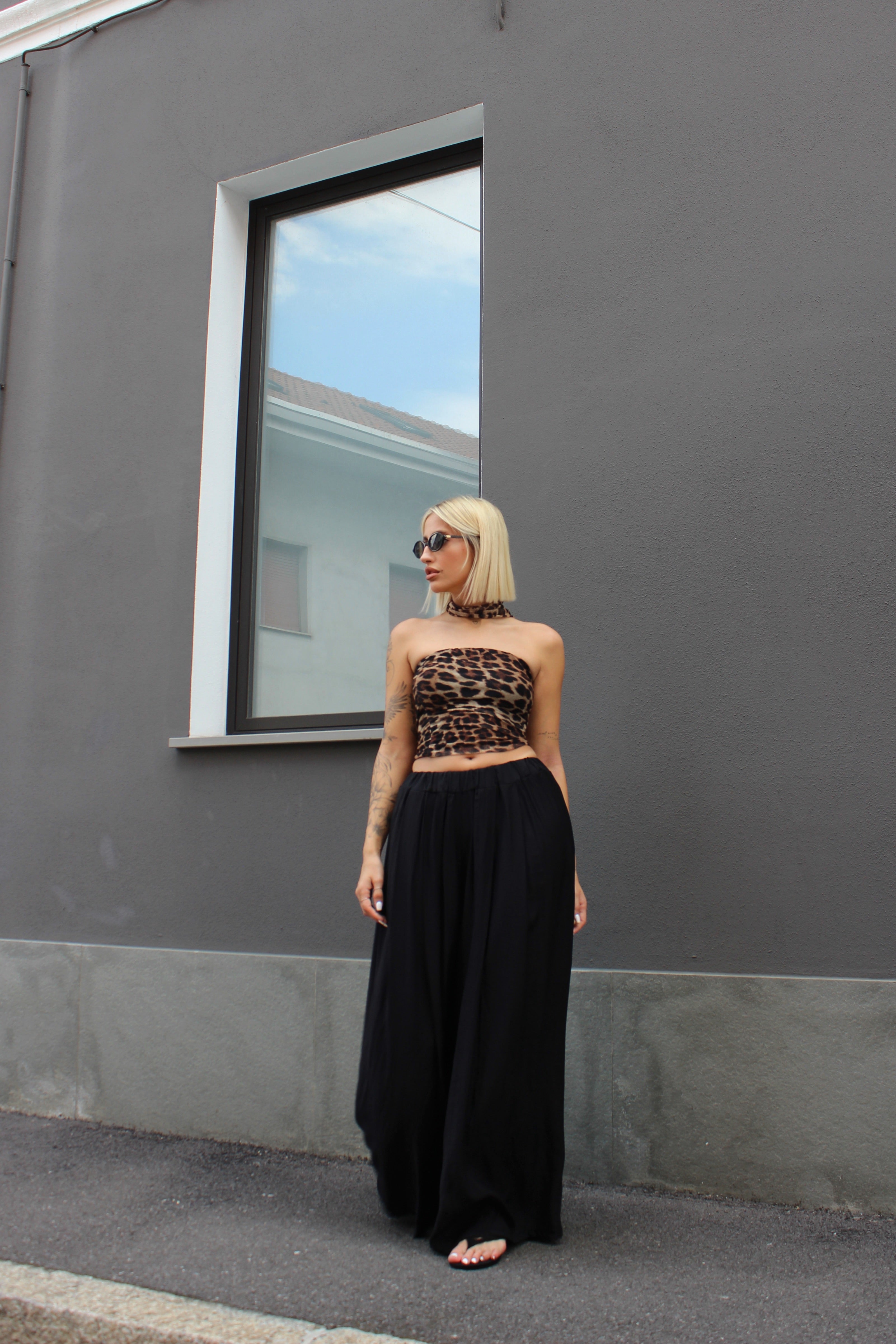 Pantalone viscosa nero