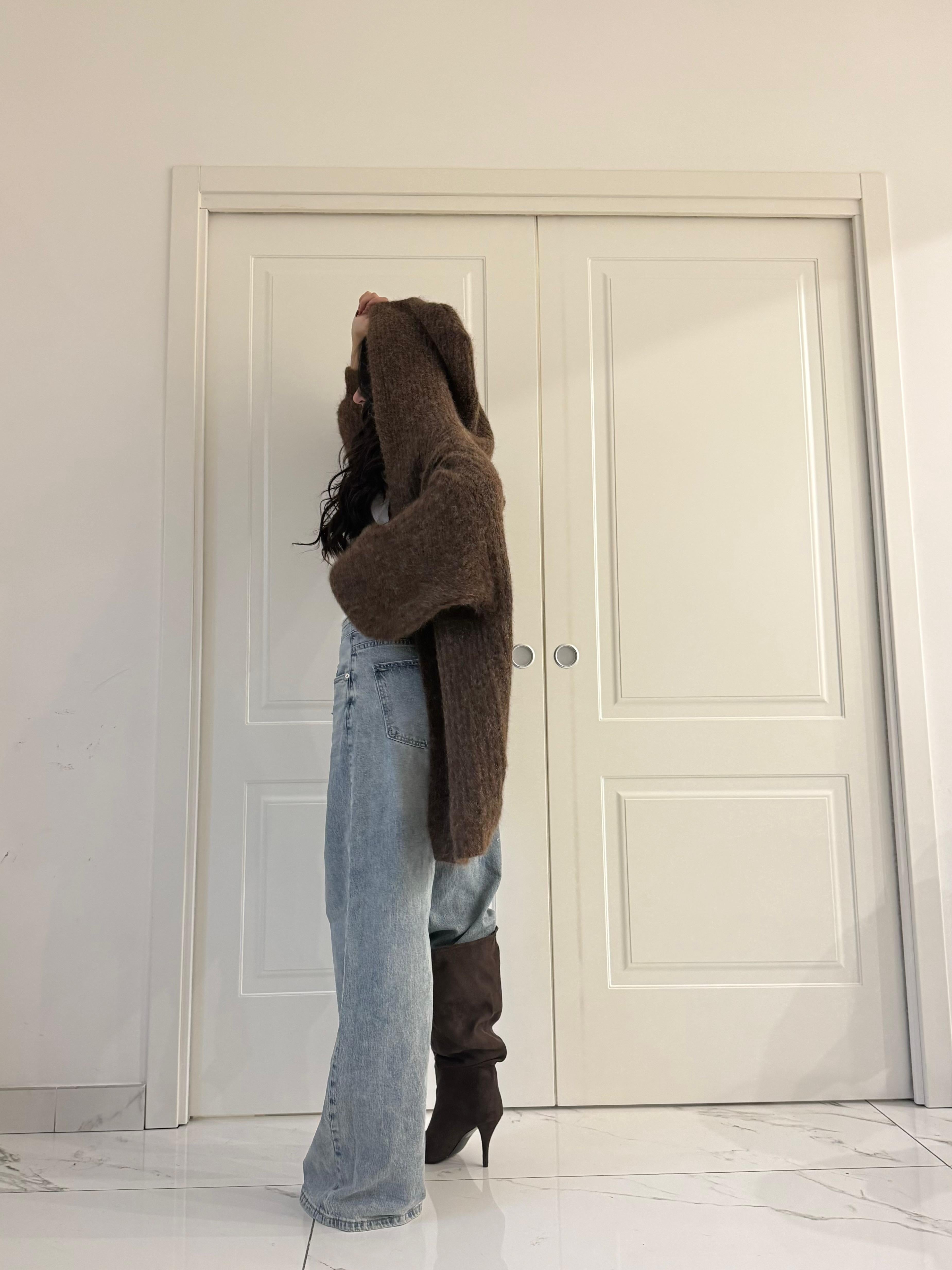 Cardigan Midi con cappuccio