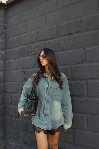 Maxi camicia jeans