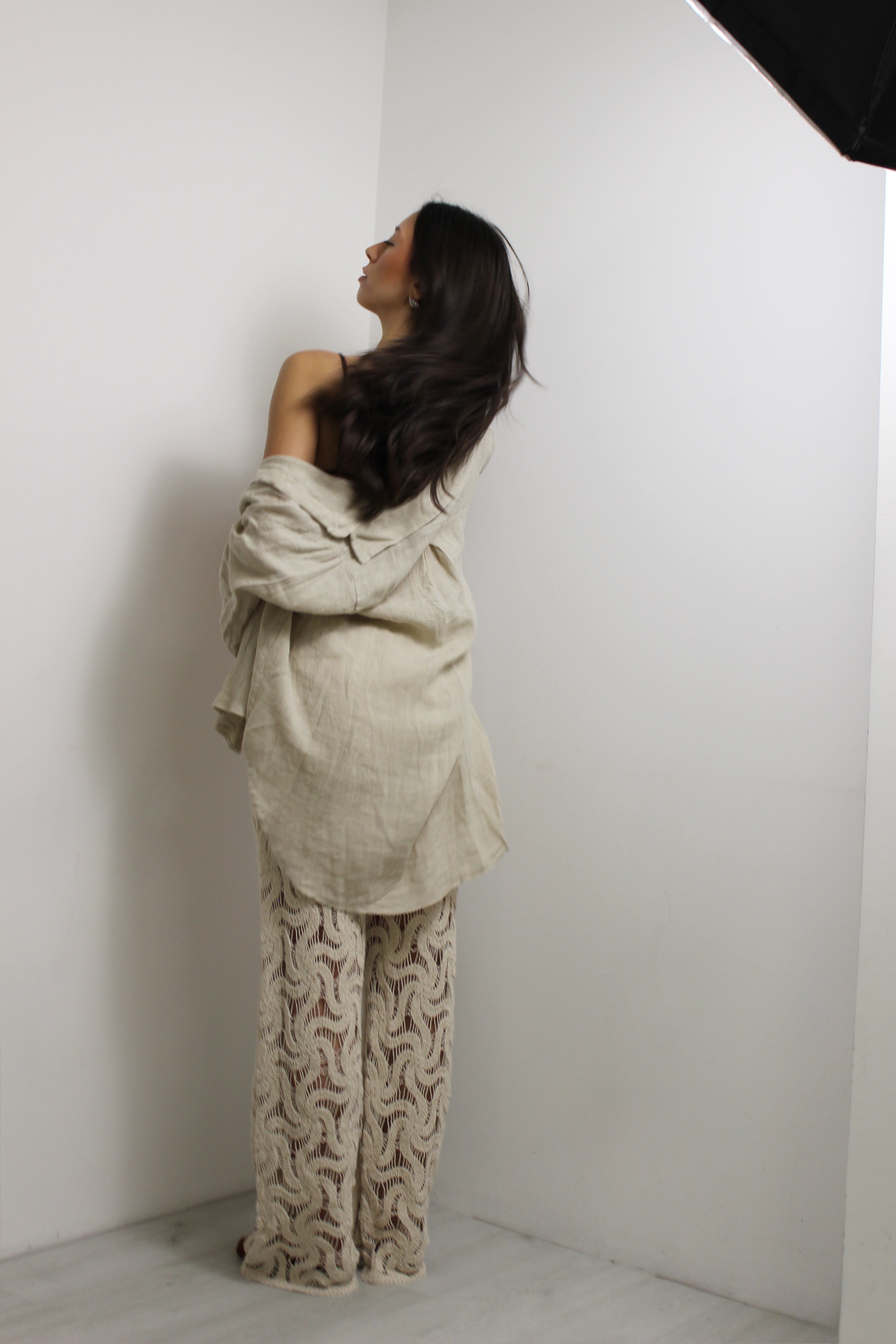 Pantalone Crochet beige