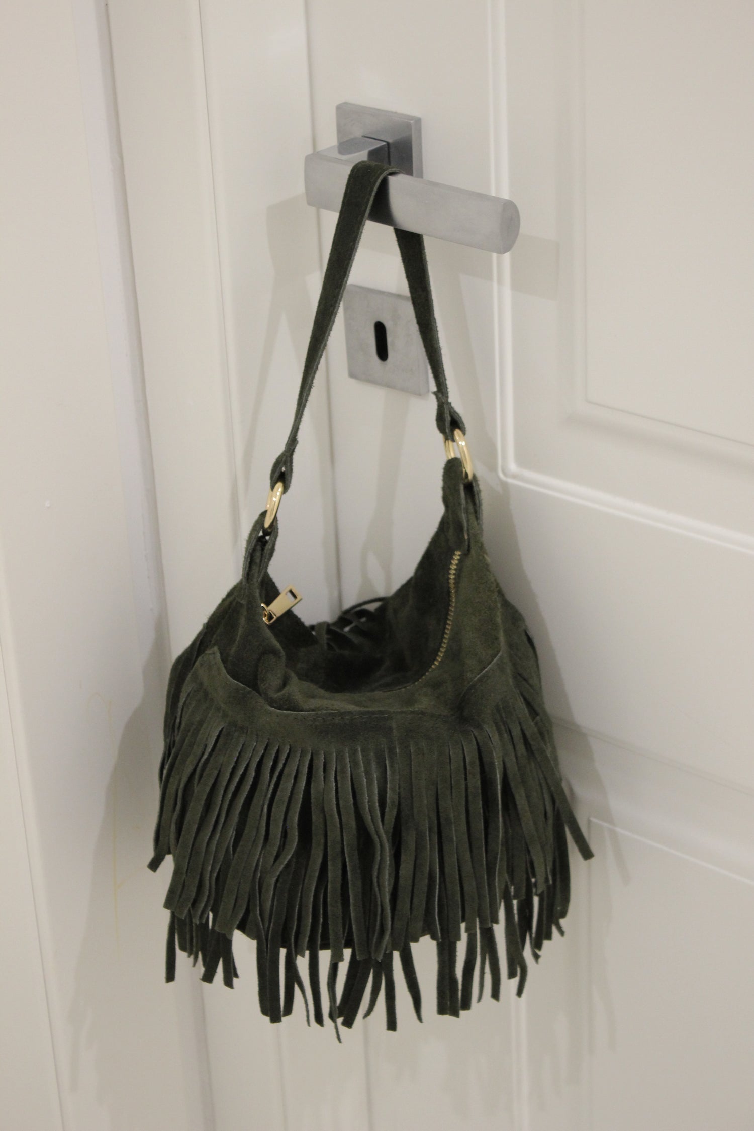 Bucket Bag con frange Military
