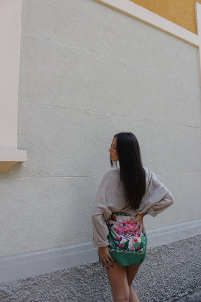 Gonna Pareo leopard verde