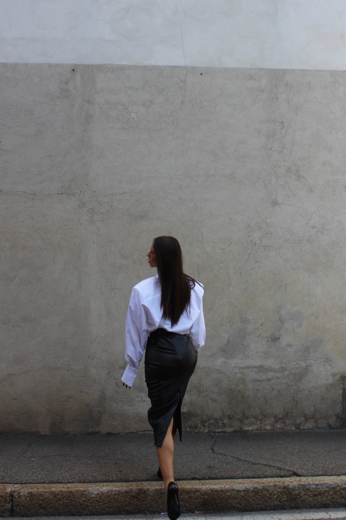 Gonna midi ecopelle nero