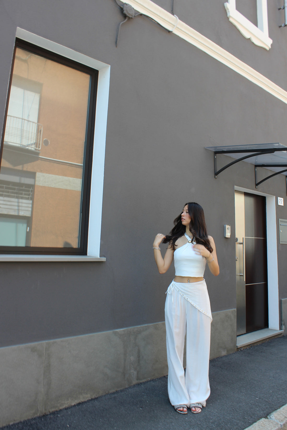 Pantalone con Pareo Bianco