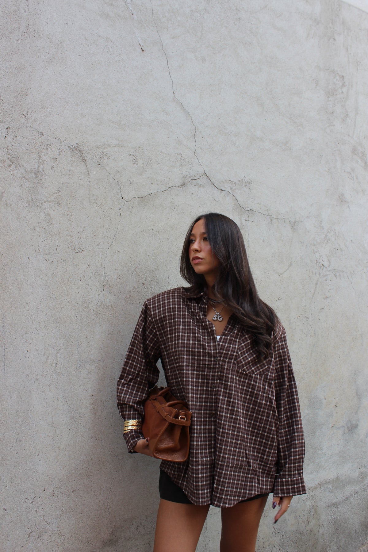 Camicia check cioccolato