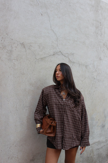 Camicia check cioccolato