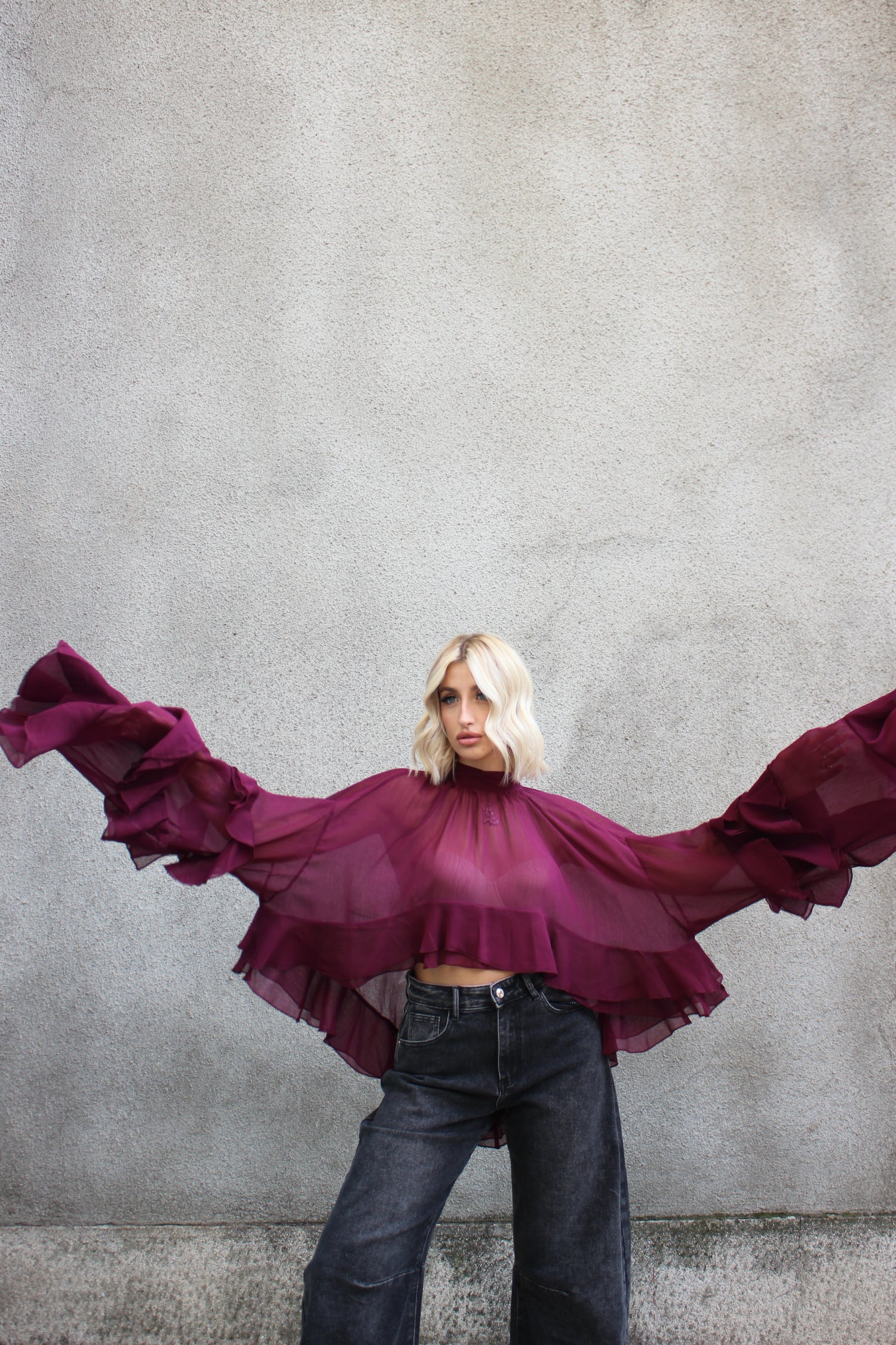 Blusa Voilè Bordeaux