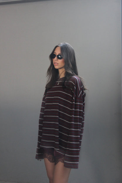 Maglia stripes lumina bordeaux