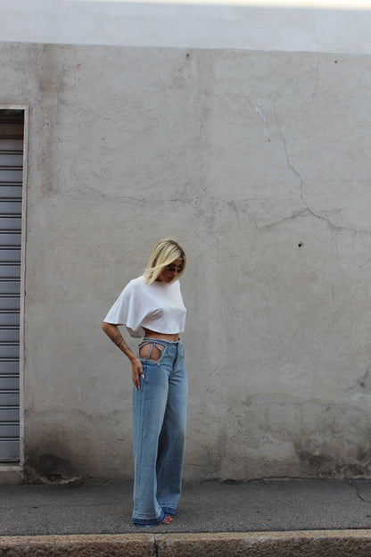 t-shirt crop bianca