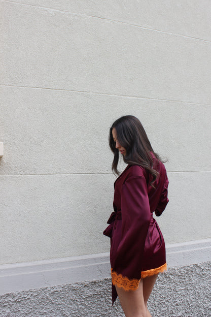 Abito kimono Chantal bordeaux