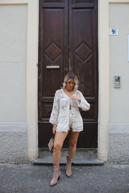 Abito Crochet Beige