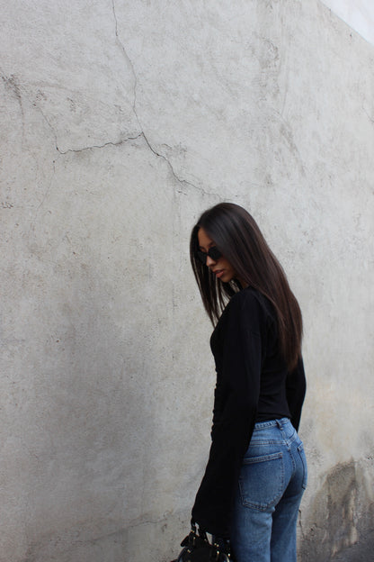 Maglia midi longesleeve nero