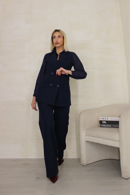 Completo Gilet doppio petto Blu