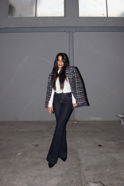 Blazer tartan fringes