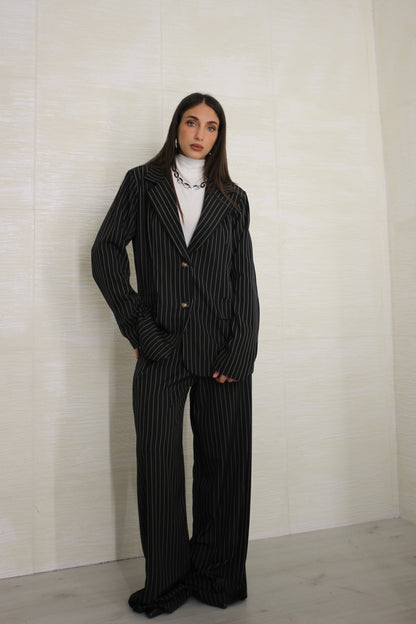 Coordinato Gessato nero