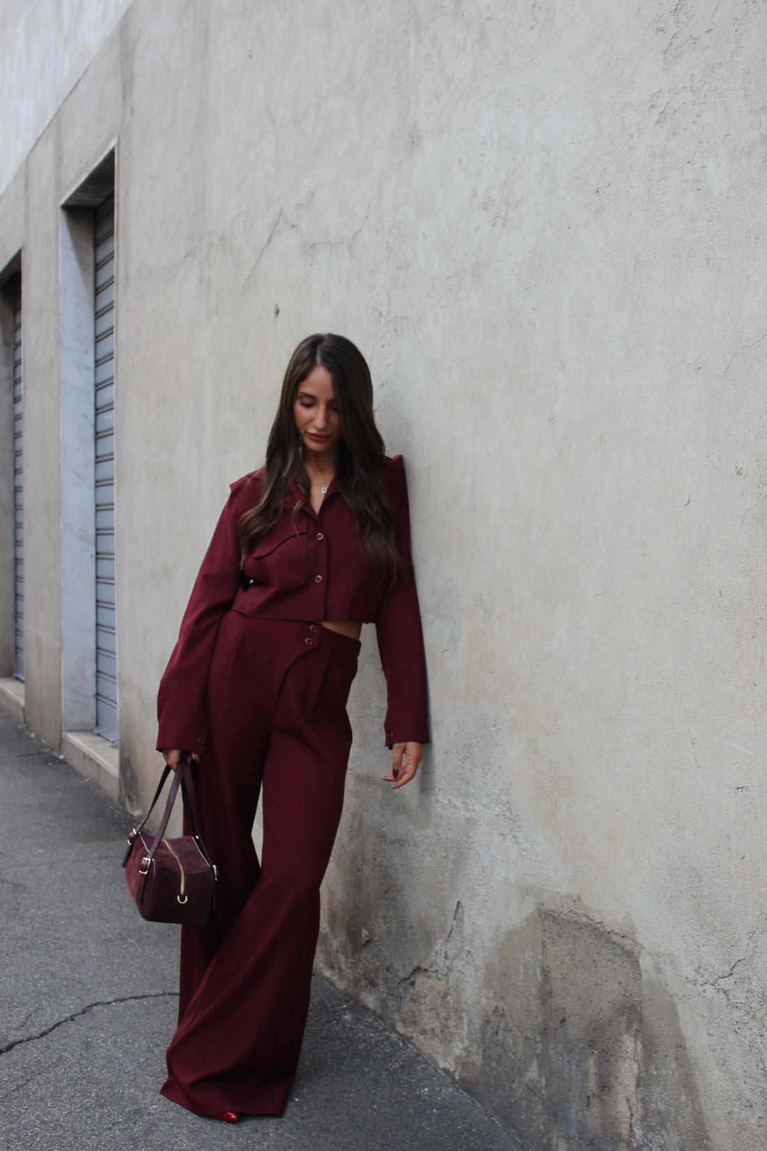 Coordinato Crop Bordeaux