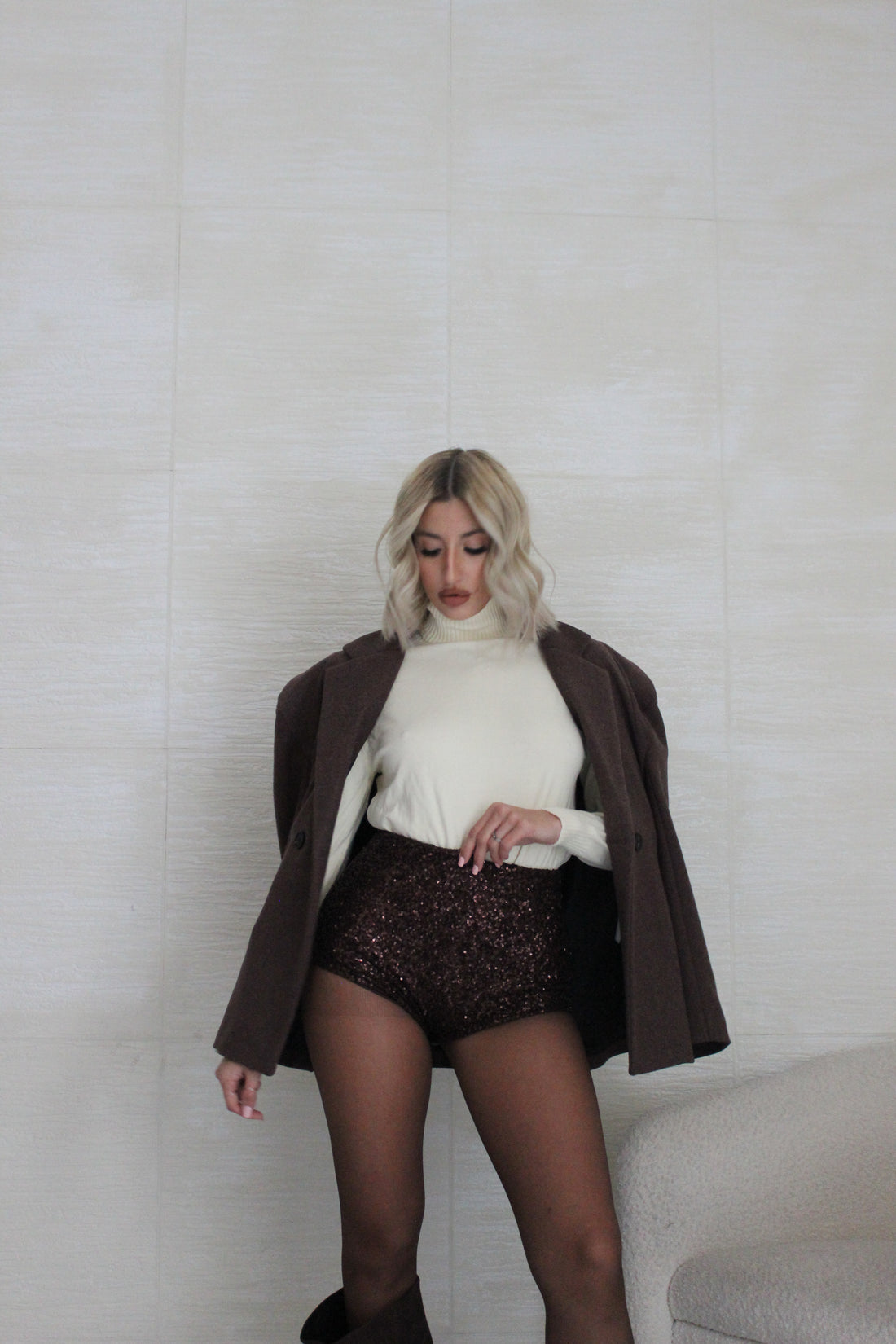 Shorts paillettes cioccolato