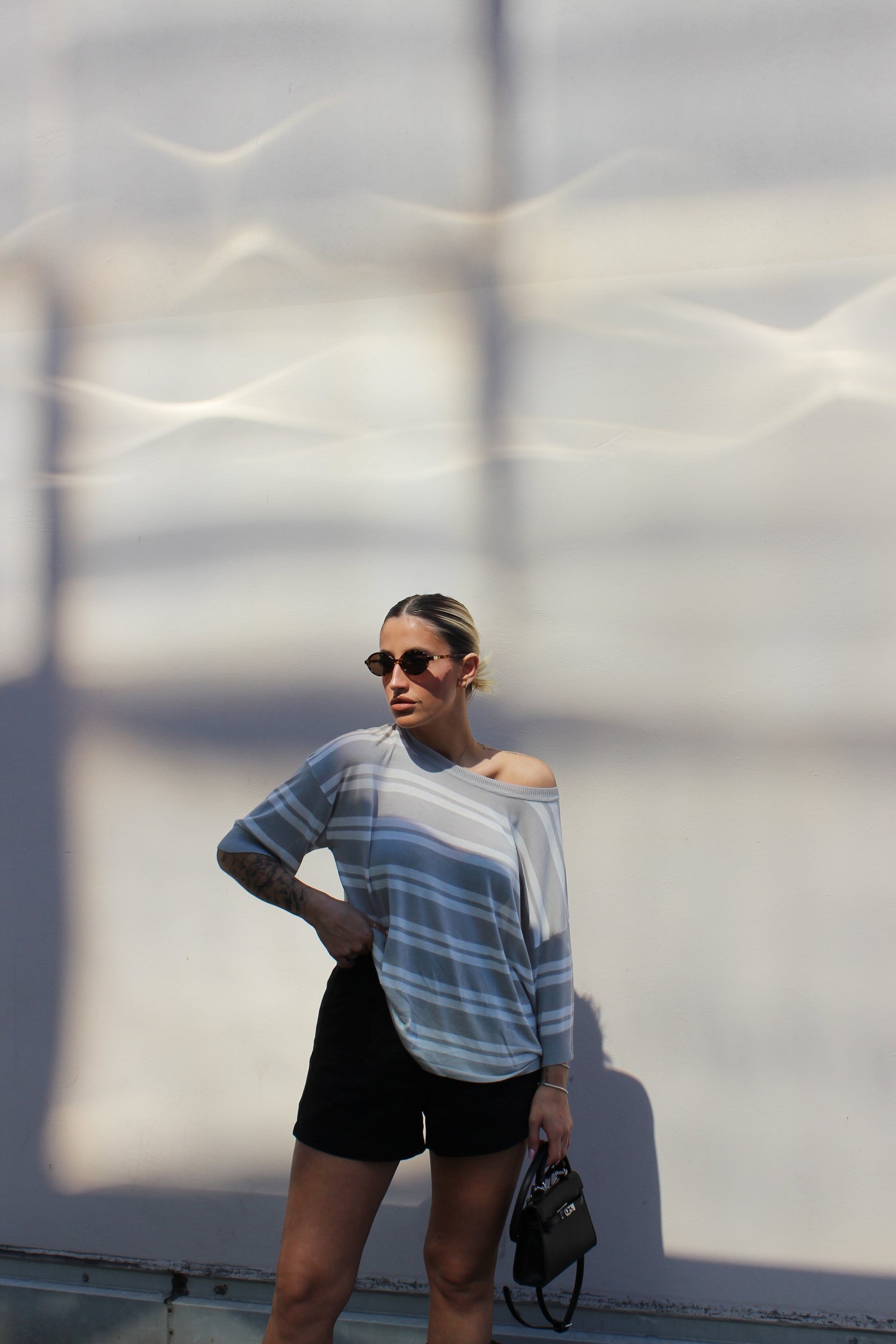 Maglia misto seta Grigio