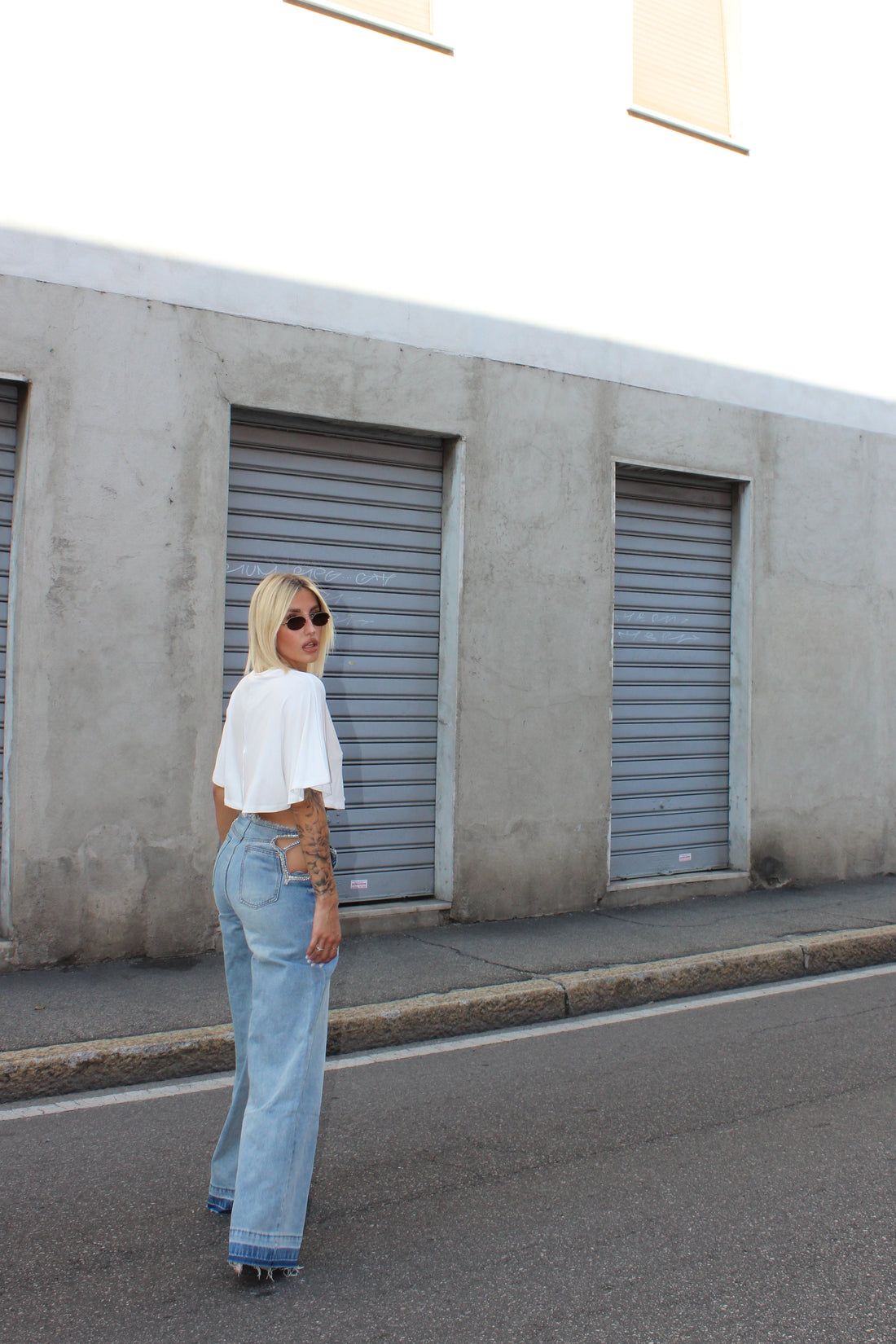 t-shirt crop bianca