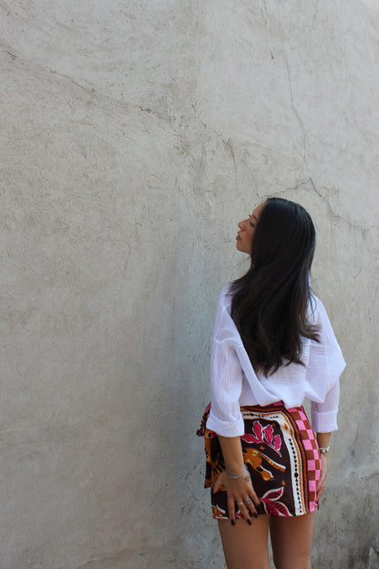 Gonna Pareo damier rosa