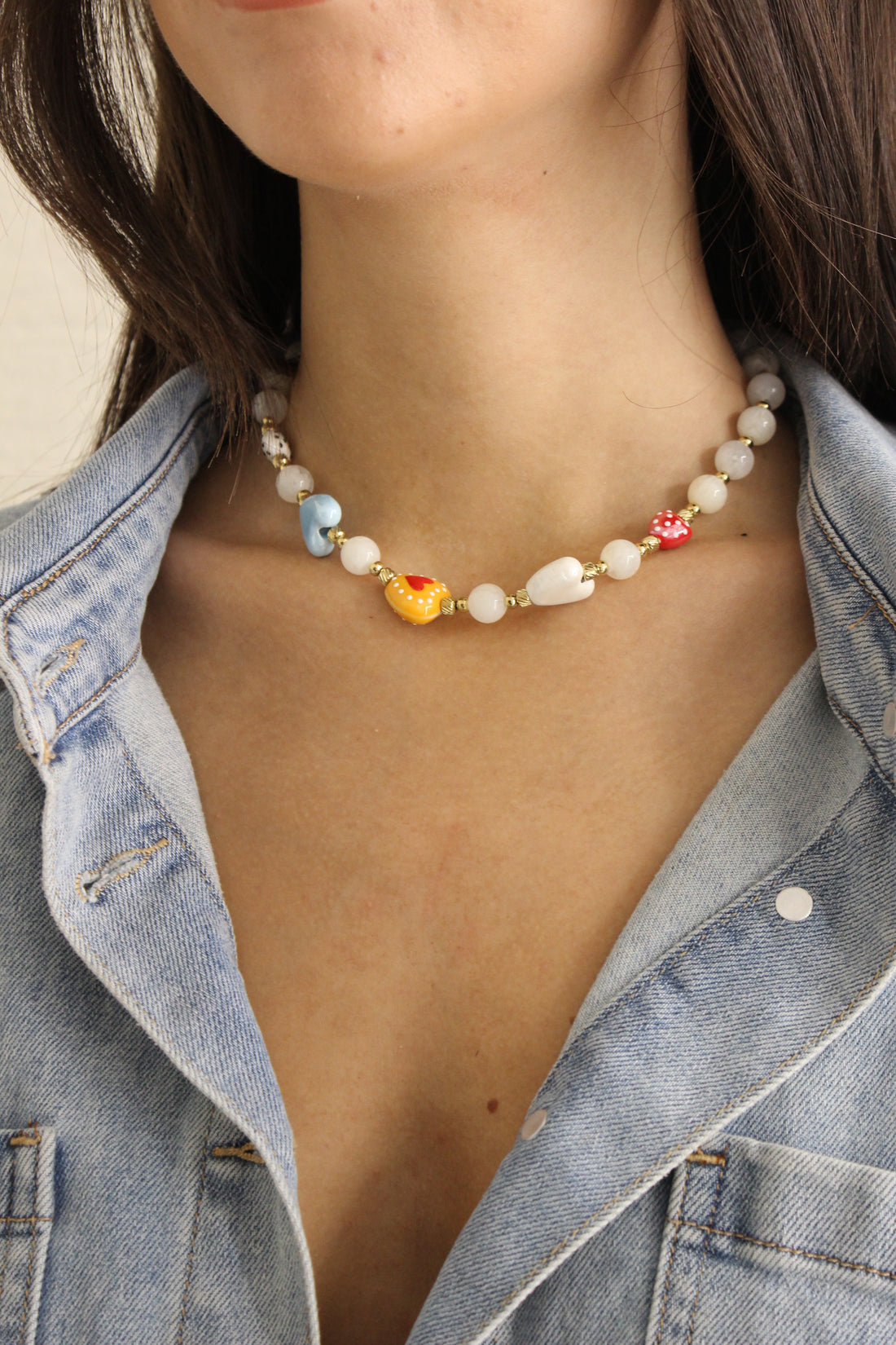 collana beads bianca