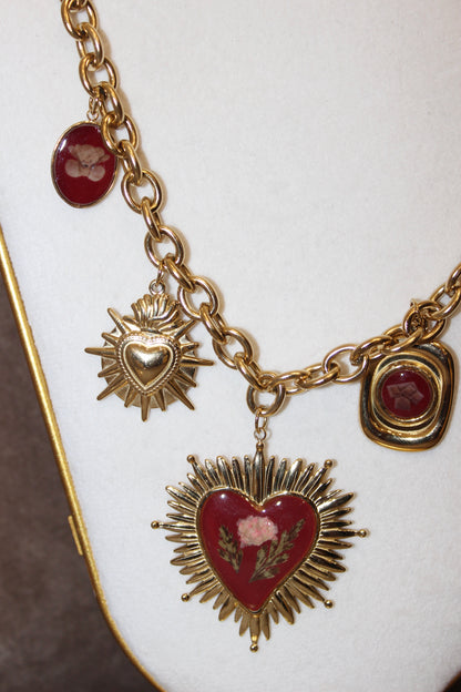 collana Sacro cuore bordeaux