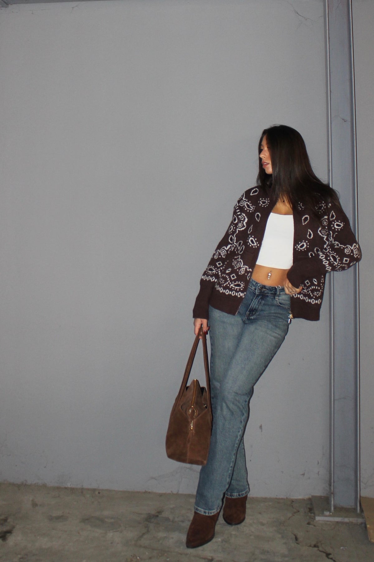 Cardigan Paisley cioccolato