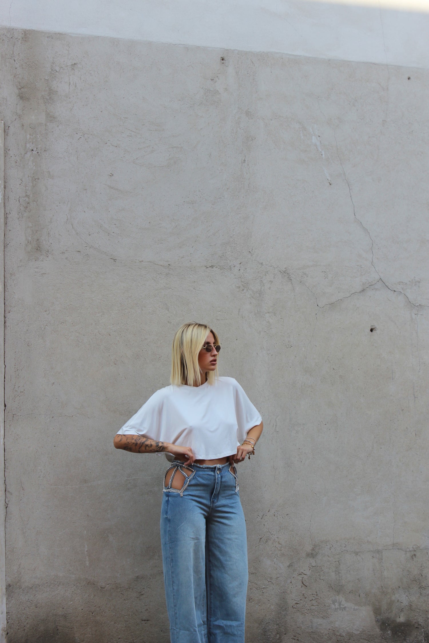 t-shirt crop bianca
