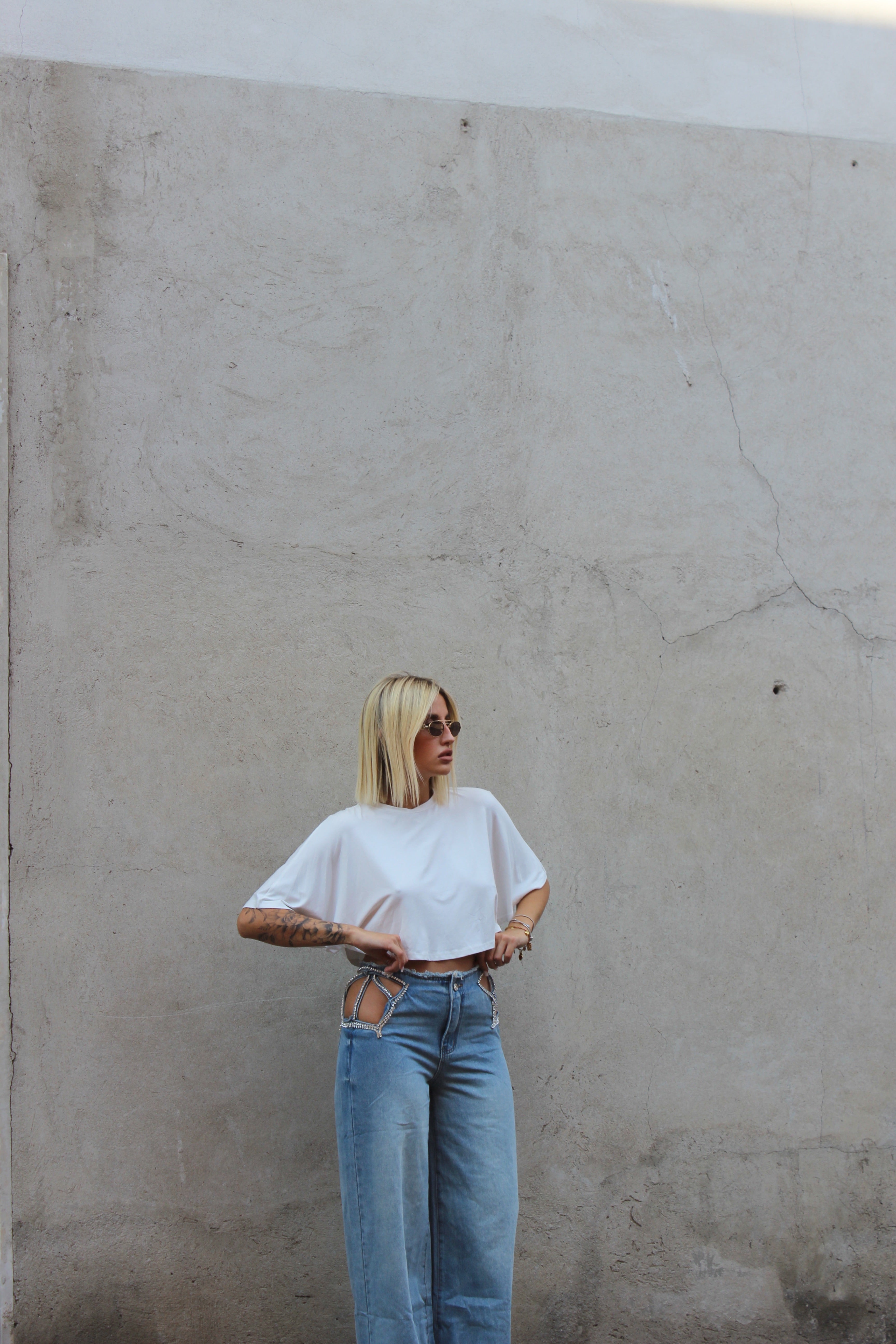 t-shirt crop bianca