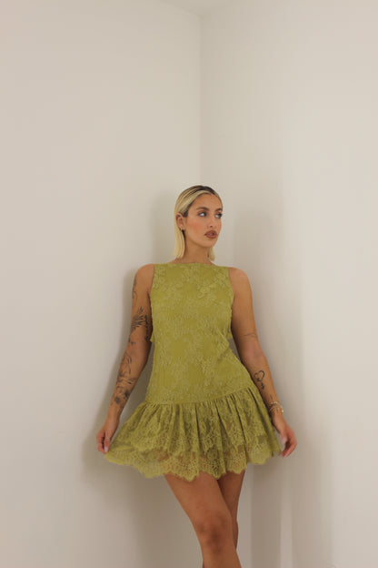 Playsuit pizzo pistacchio