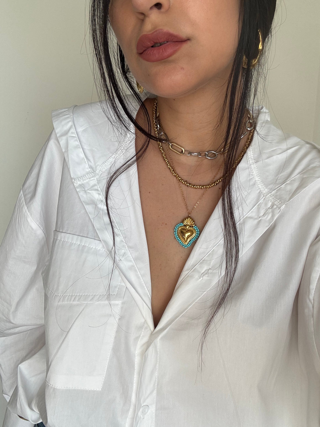 Collana cuore sacro colorato