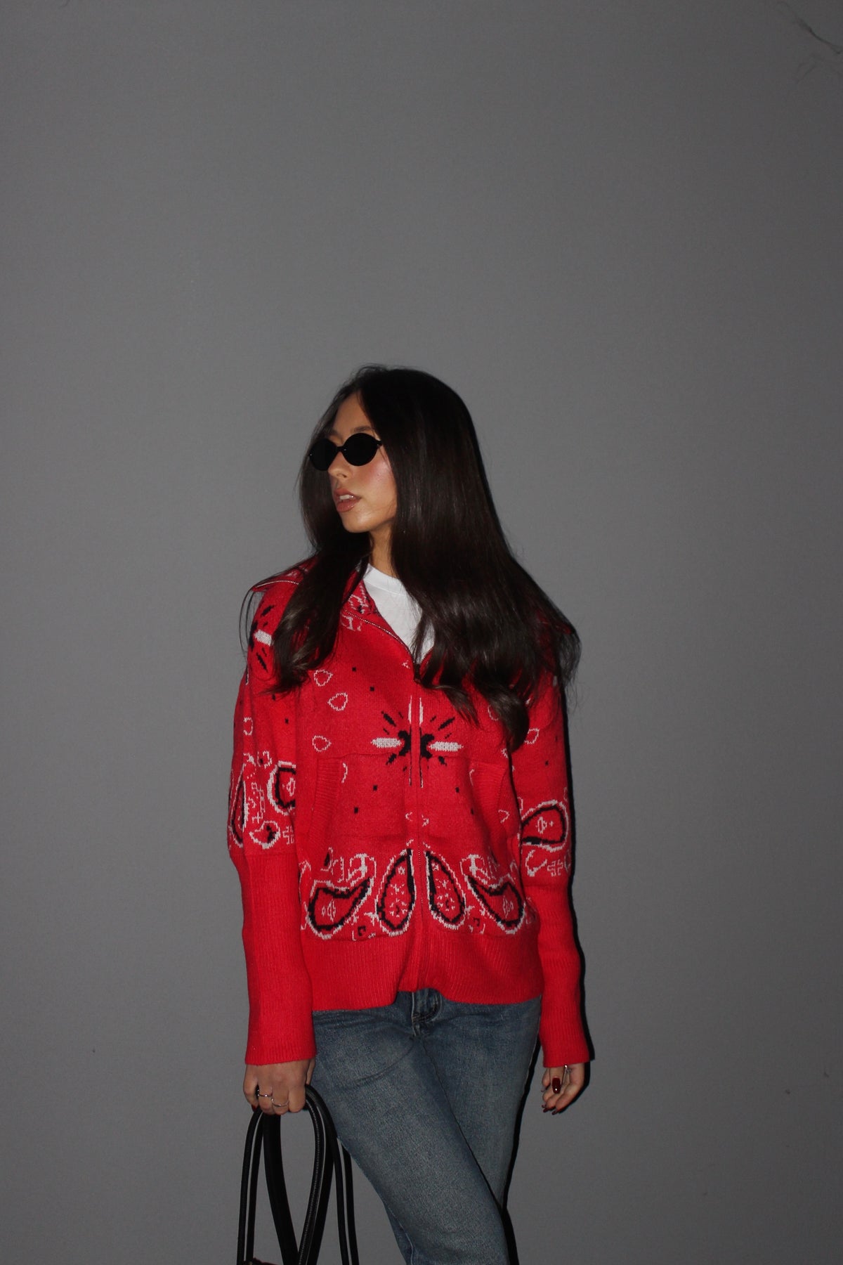 Cardigan Paisley rosso