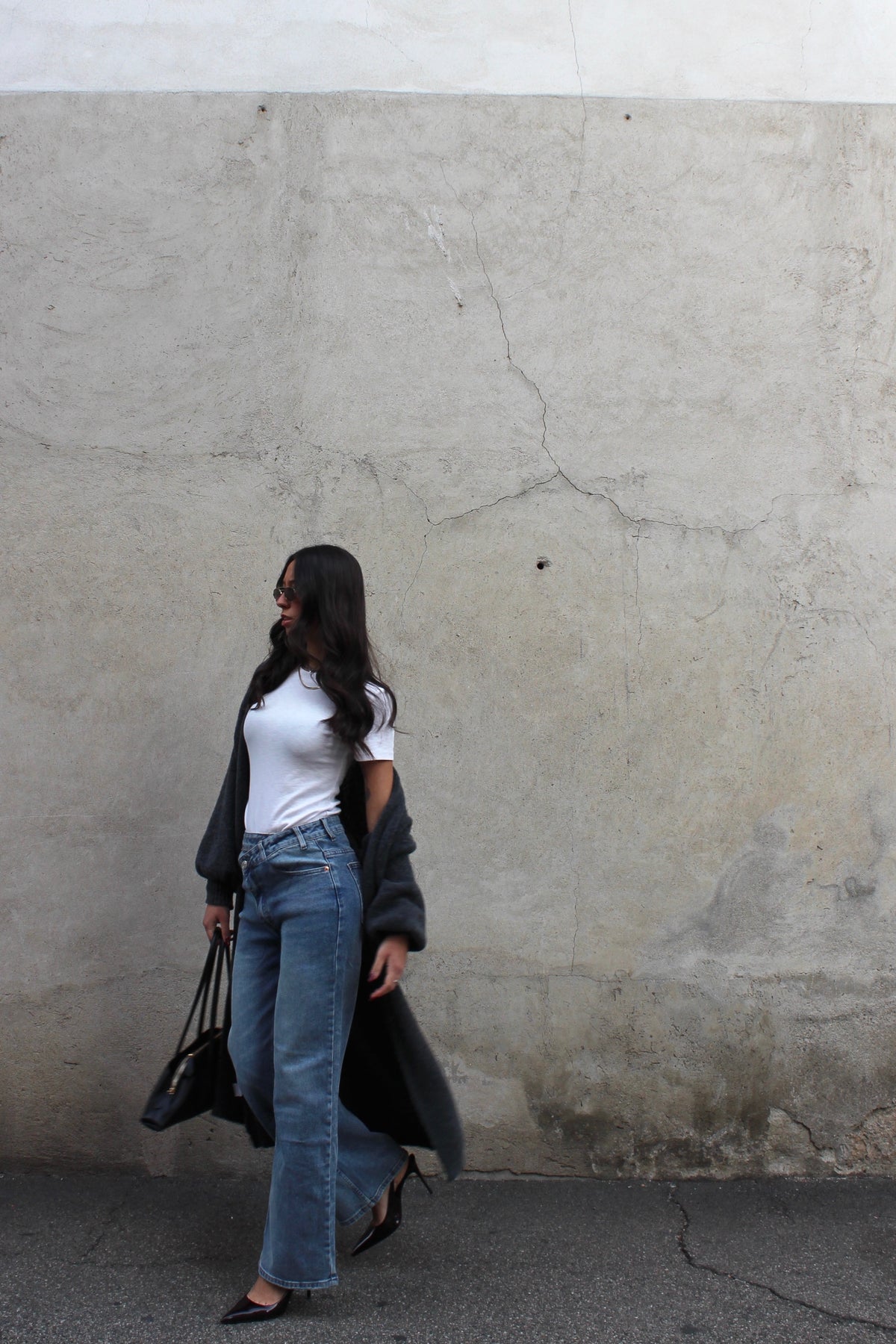Cardigan long grigio