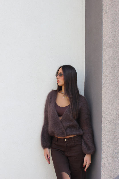 Cardigan midi cioccolato