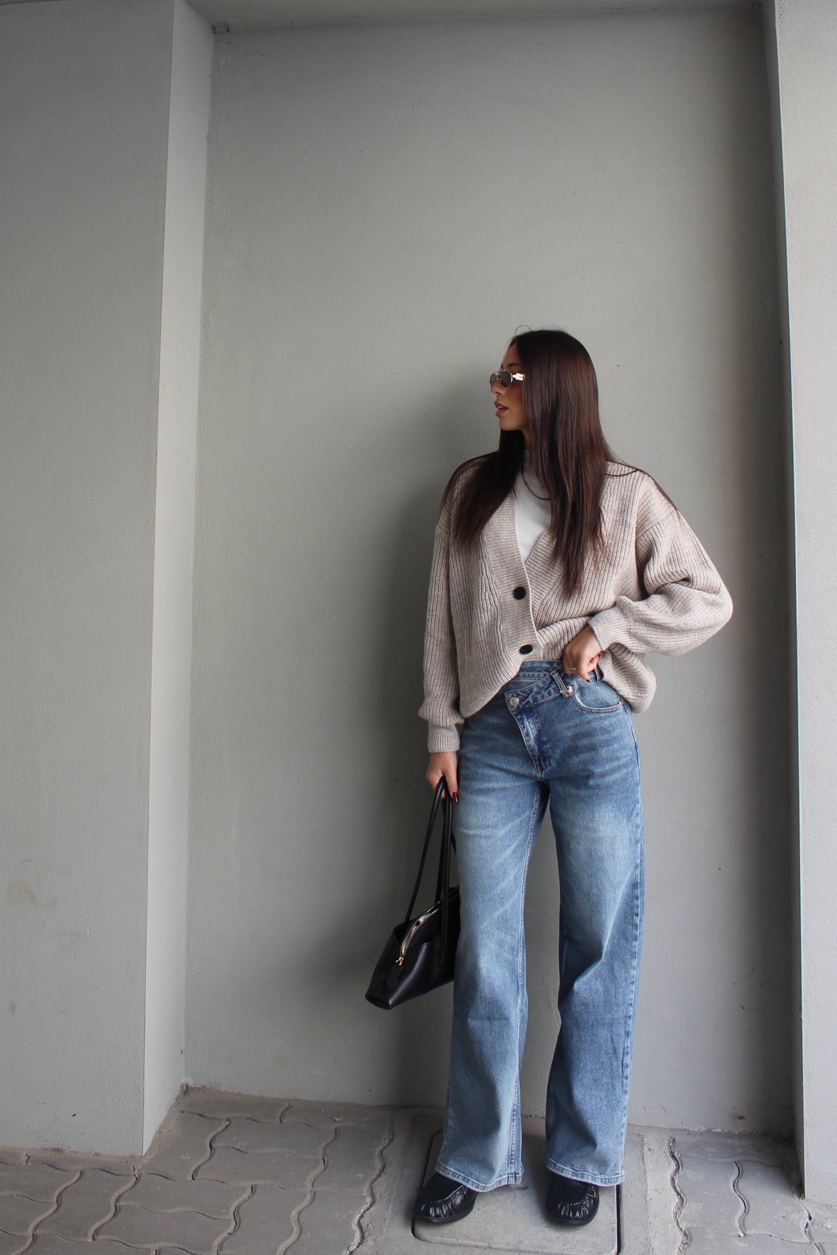Cardigan lumina tortora