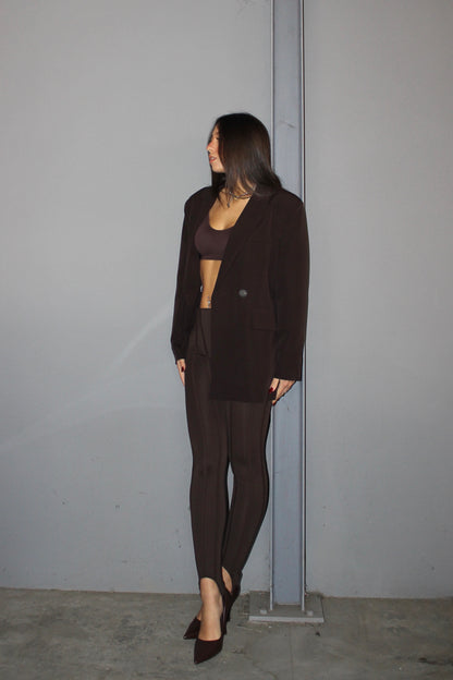 Leggings staffa steccato cioccolato