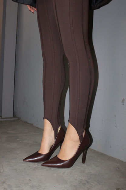 Leggings staffa steccato cioccolato