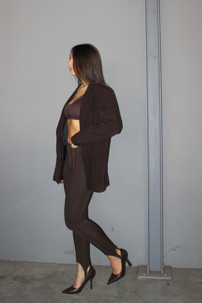 Leggings staffa steccato cioccolato