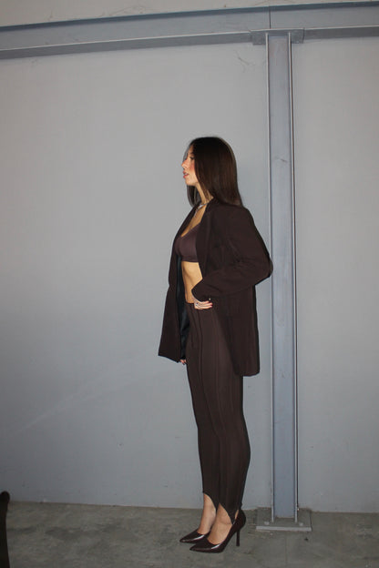 Leggings staffa steccato cioccolato